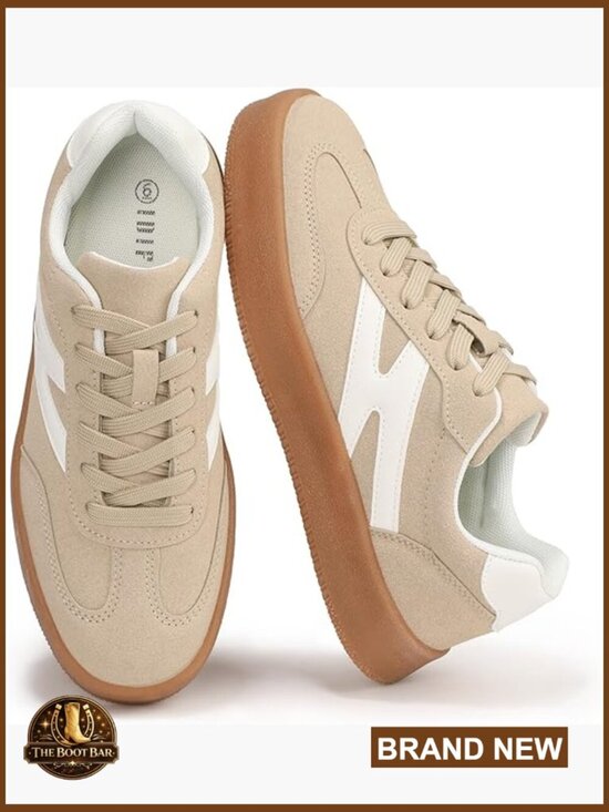 Shoes - Women's Fashion Sneakers Platform Lace-Up Casual Comfortable Lightweight